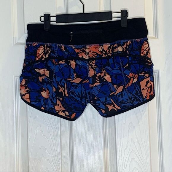 Lululemon Speed Short Paint Storm Harbor Blue Multi / Black Size 6 - Picture 2 of 9